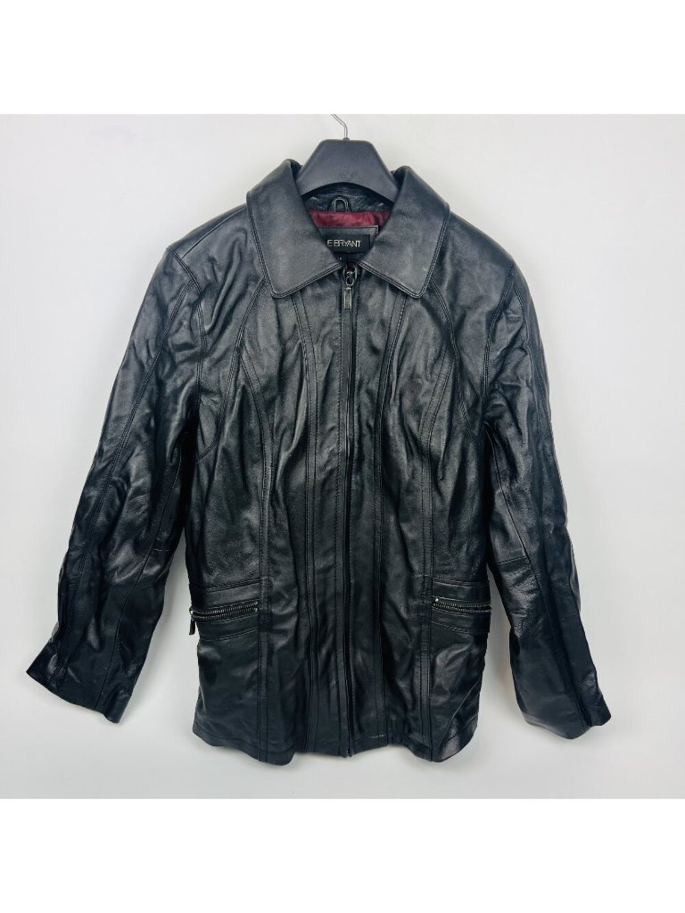 Women’s Black Leather Jacket Lane Bryant Size 14/16 Full Zip